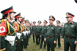 Hợp luyện các lực lượng tham gia diễu binh, diễu hành kỷ niệm 50 năm Ngày Giải phóng miền Nam, thống nhất đất nước